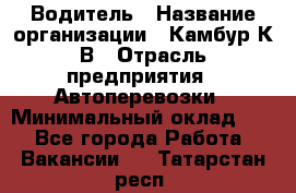 Водитель › Название организации ­ Камбур К.В › Отрасль предприятия ­ Автоперевозки › Минимальный оклад ­ 1 - Все города Работа » Вакансии   . Татарстан респ.